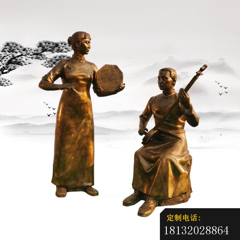 街边曲艺人物铜雕 (2)_800*800