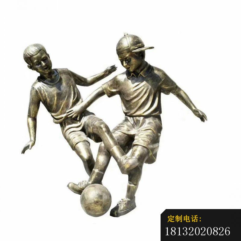 踢足球儿童校园铜雕_800*800