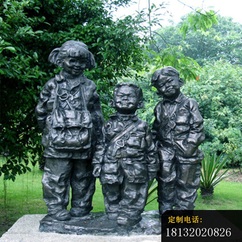校园背书包儿童铜雕_800*800