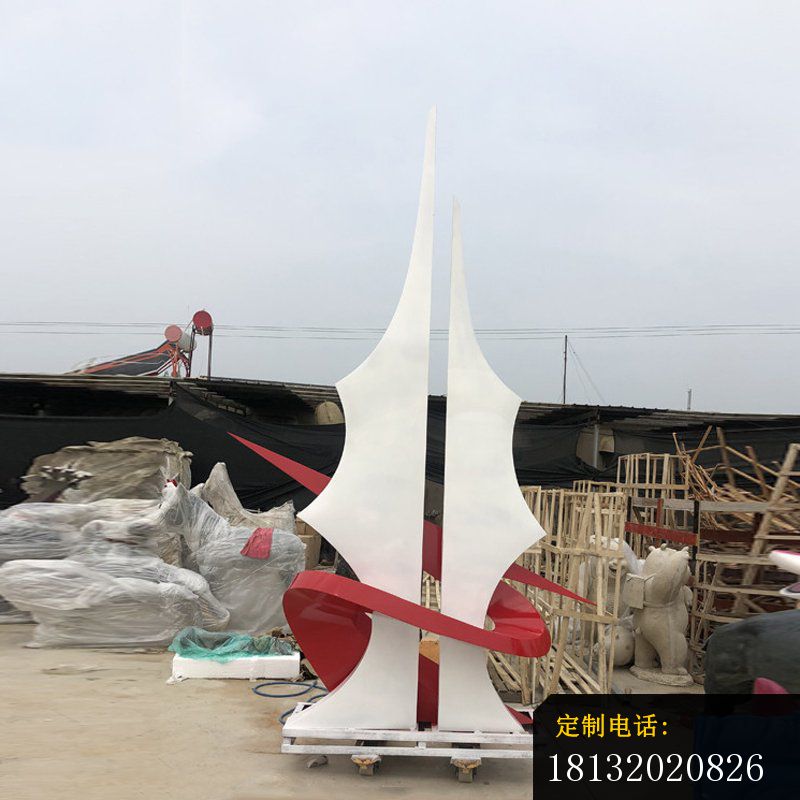 不锈钢校园抽象帆船雕塑_800*800