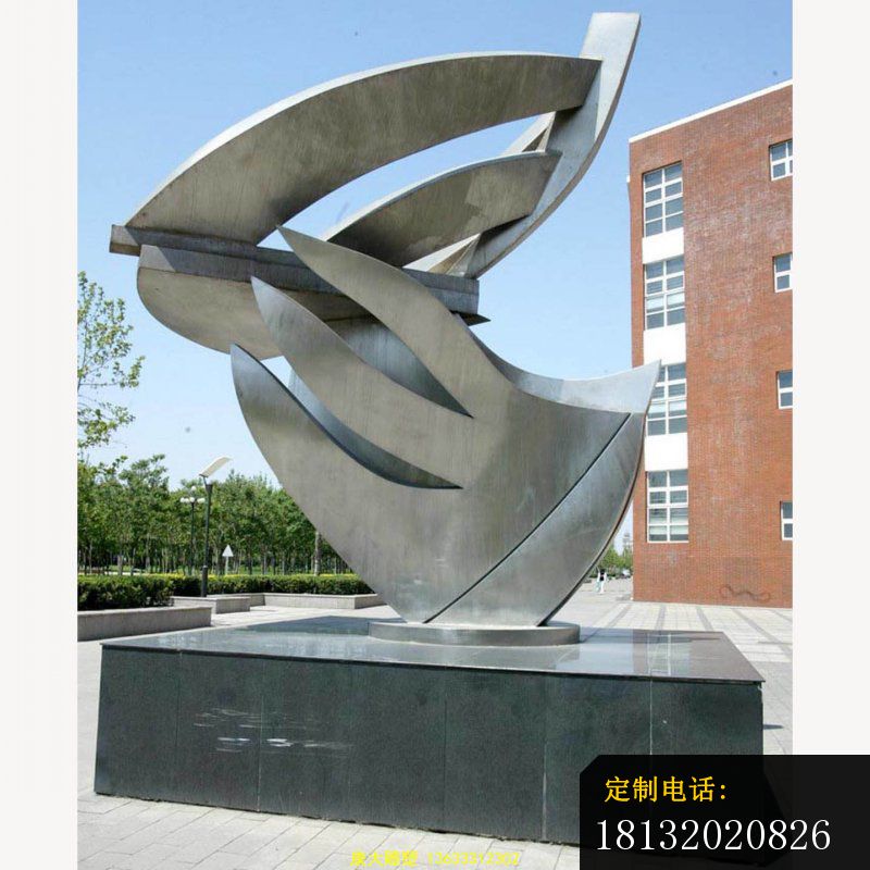 校园不锈钢抽象飞鸽造型艺术雕塑_800*800