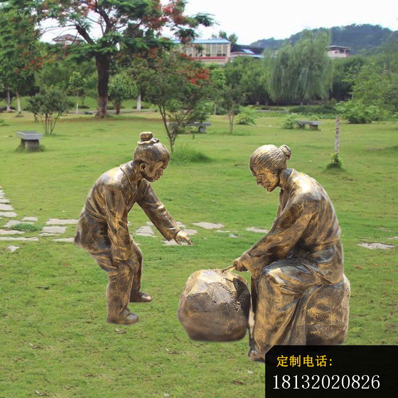 校园铁杵磨成针铜雕 _800*800