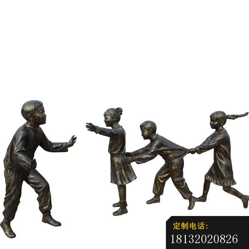 校园童趣老鹰捉小鸡雕塑_800*800