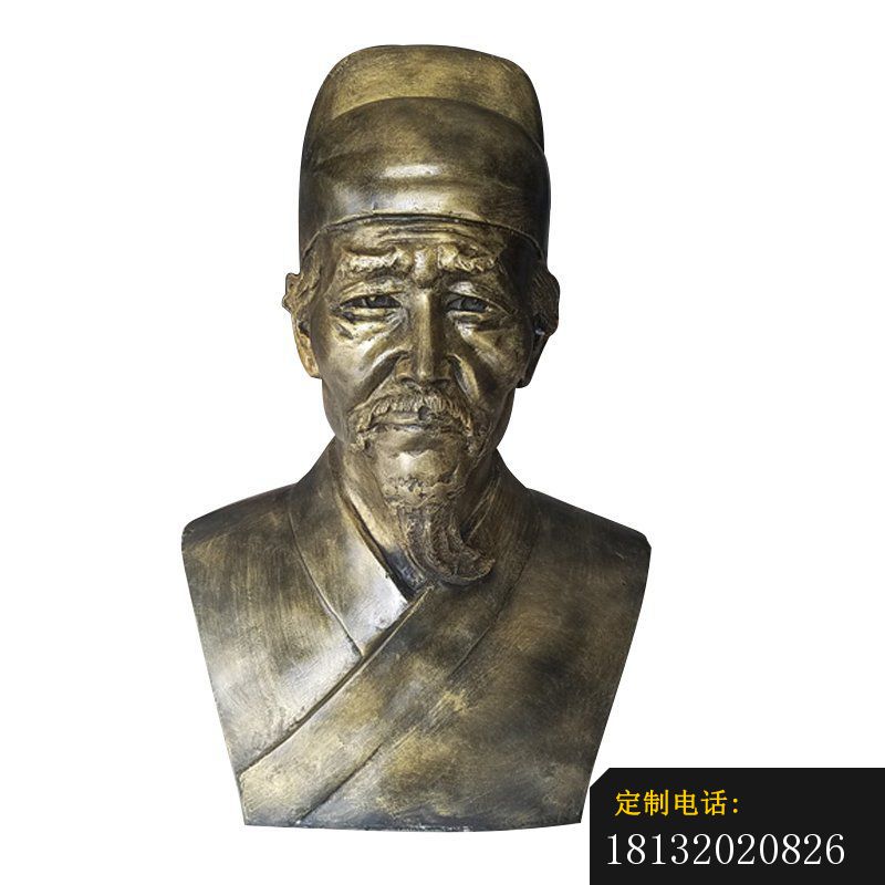 校园古代名人诗人杜甫头像铜雕_800*800