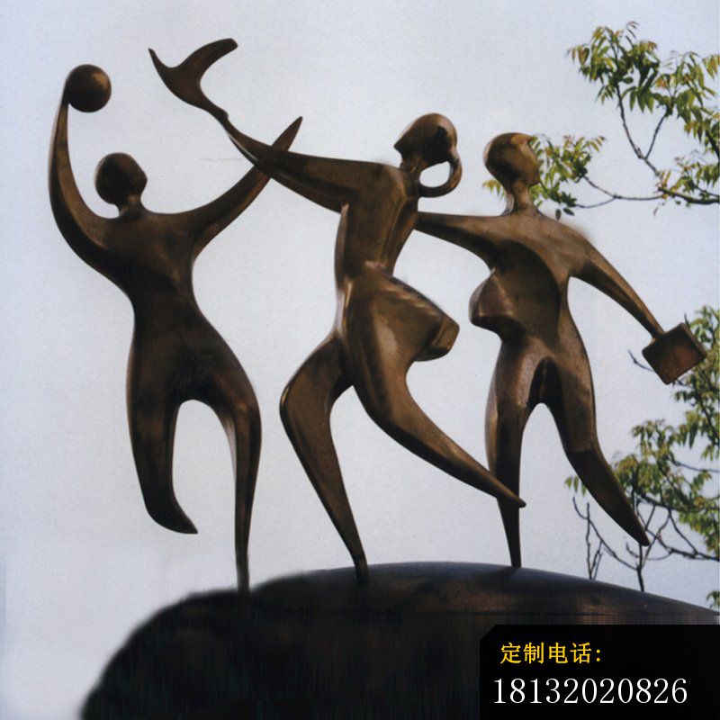 校园抽象学生铜雕_800*800