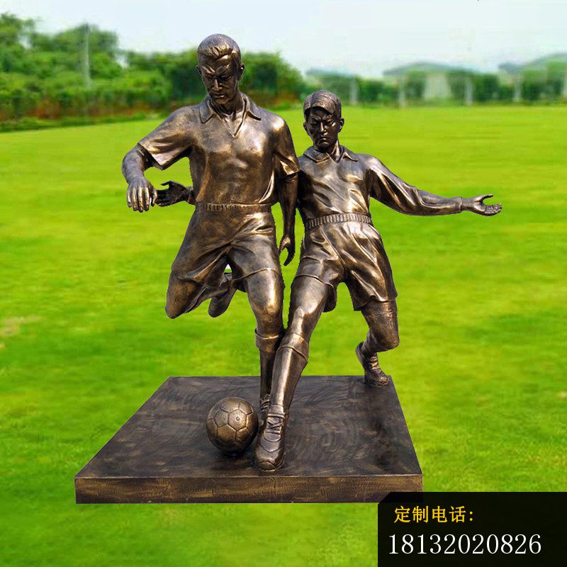 校园踢足球少年铜雕_800*800