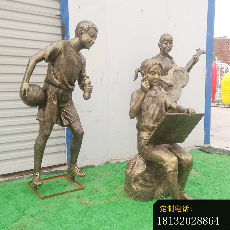 校园人物画画的学生铜雕_800*800