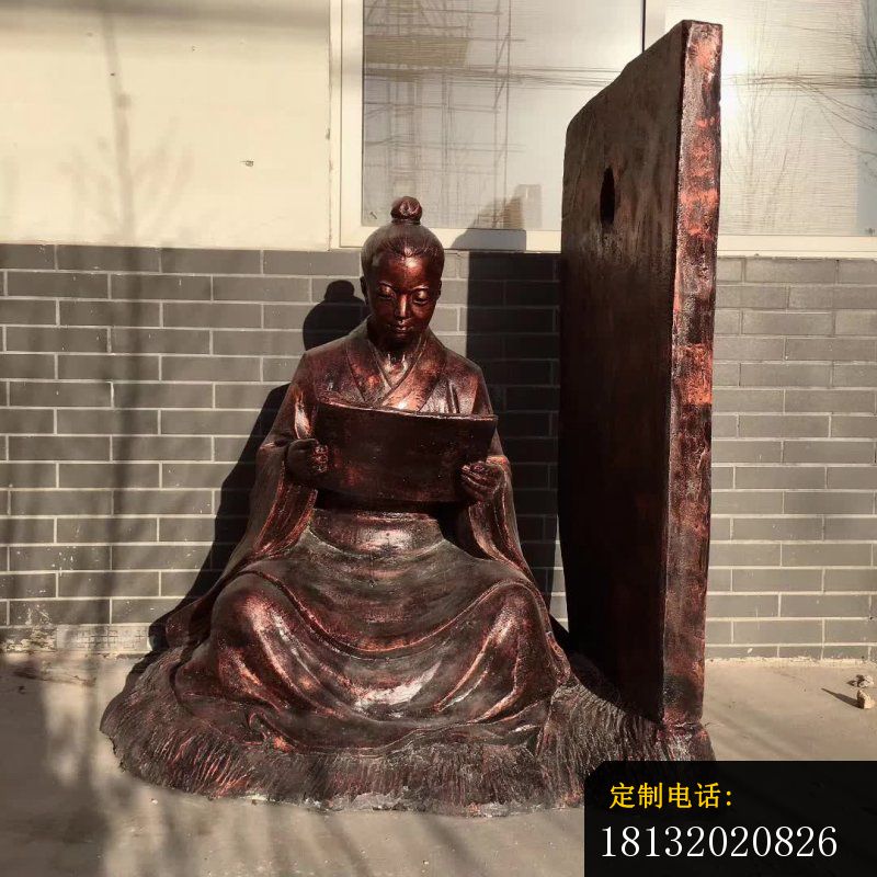 校园凿壁借光人物铜雕 _800*800