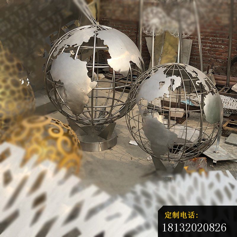 校园不锈钢地球仪雕塑 _800*800