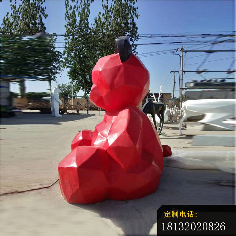 玻璃钢几何抽象熊猫雕塑_800*800