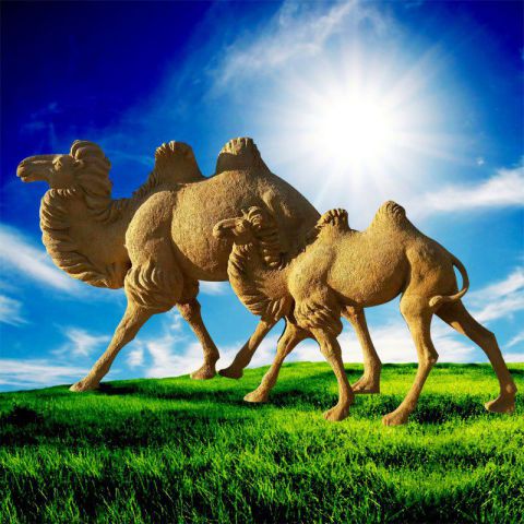 玻璃钢仿真动物骆驼雕塑