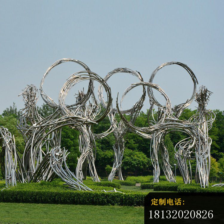 不锈钢抽象奥运五环雕塑_750*750