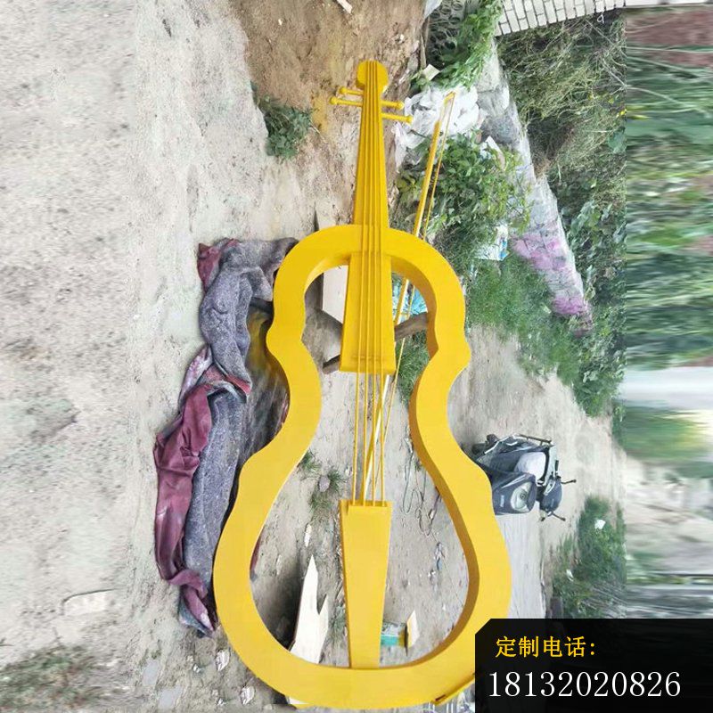 不锈钢抽象大提琴人物雕塑 (2)_800*800
