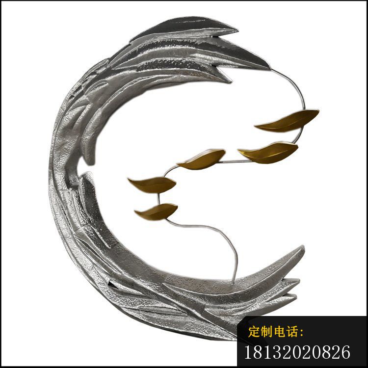 不锈钢抽象海浪鱼雕塑_750*750