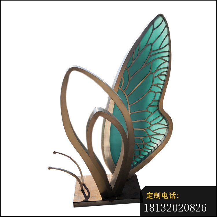 不锈钢抽象蝴蝶翅膀雕塑_750*750