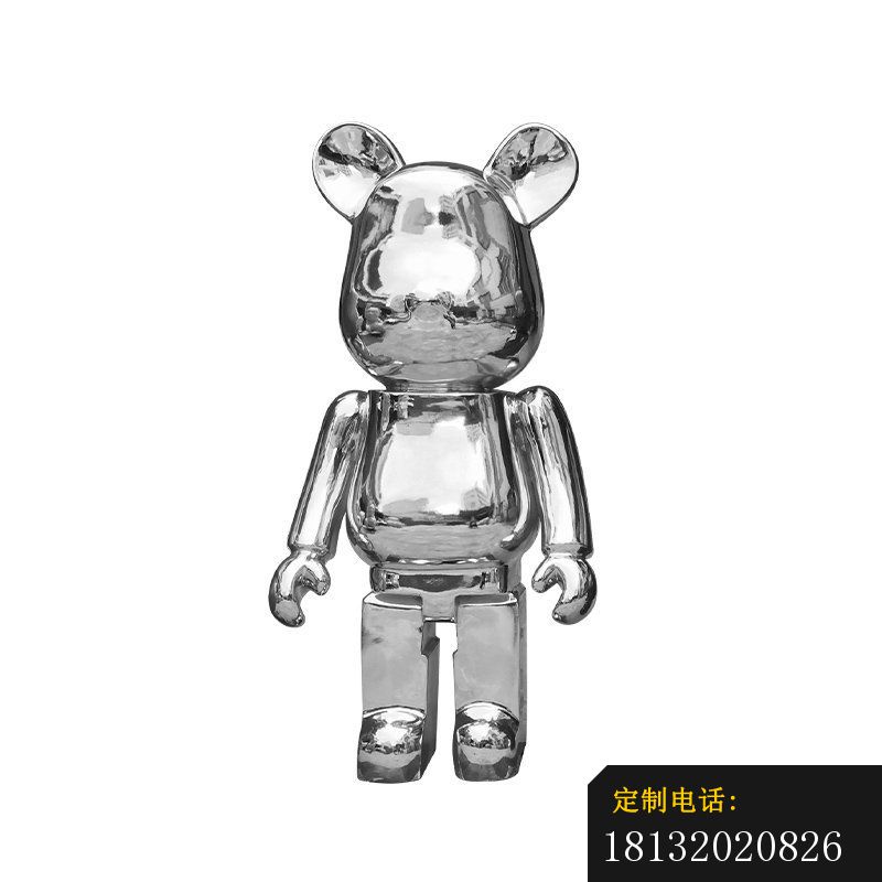 不锈钢抽象卡通暴力熊雕塑_800*800