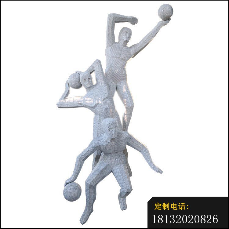 不锈钢抽象篮球运动员雕塑_750*750