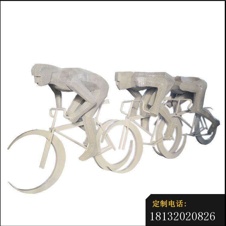 不锈钢抽象骑自行车人物雕塑_750*750