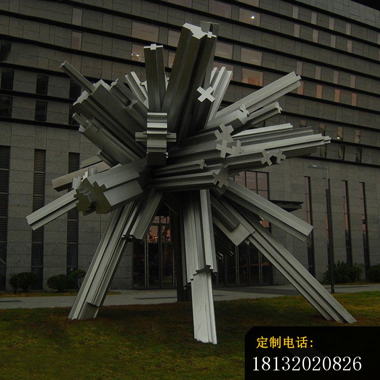 不锈钢抽象雪花雕塑_750*750
