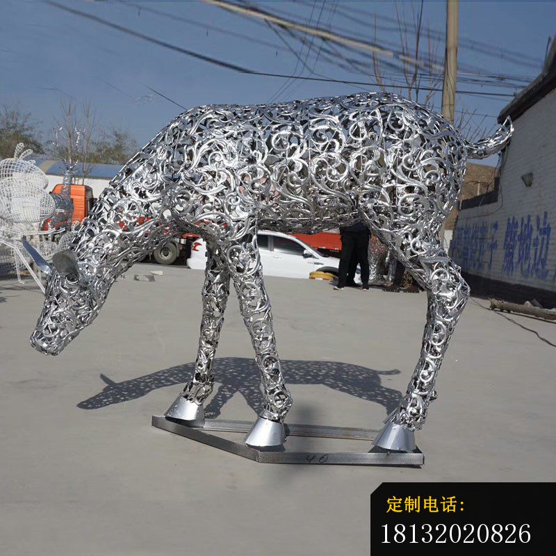不锈钢动物镂空梅花鹿雕塑 (1)_800*800