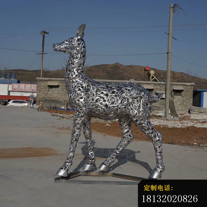 不锈钢动物镂空梅花鹿雕塑 (2)_800*800