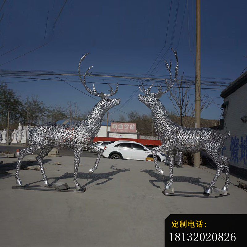 不锈钢动物镂空梅花鹿雕塑 (4)_800*800