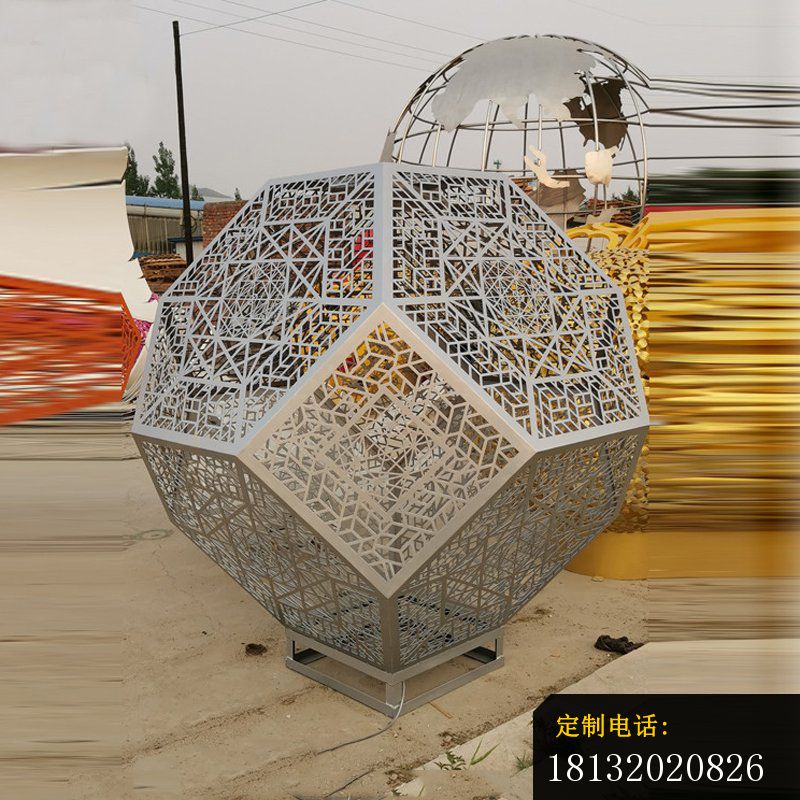 不锈钢多面体镂空灯罩雕塑 (2)_800*800