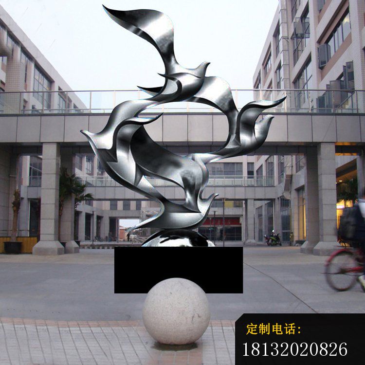 不锈钢抽象和平鸽雕塑_750*750