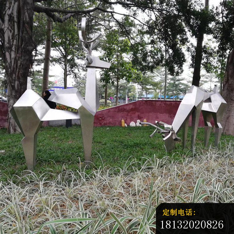 不锈钢几何抽象梅花鹿 (2)_800*800