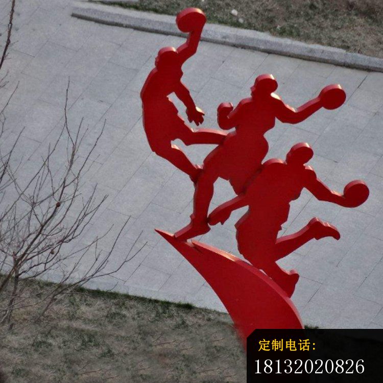 不锈钢剪影打篮球人物雕塑_750*750
