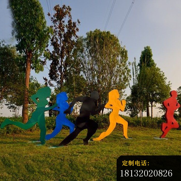 不锈钢剪影跑步人物雕塑 (2)_750*750