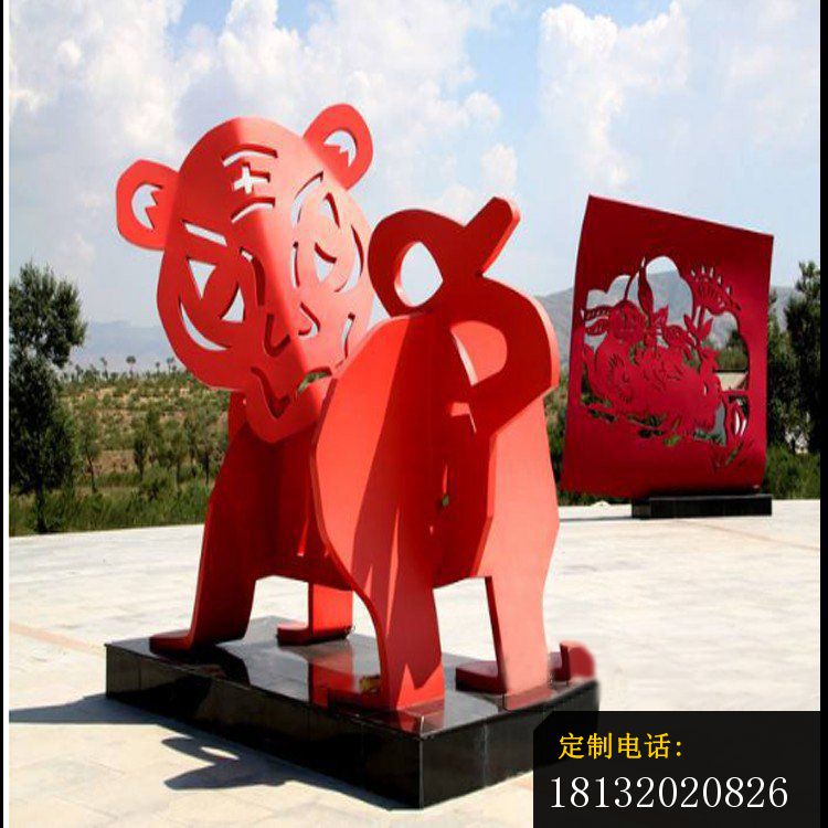 不锈钢剪纸12生肖动物雕塑 (3)_750*750
