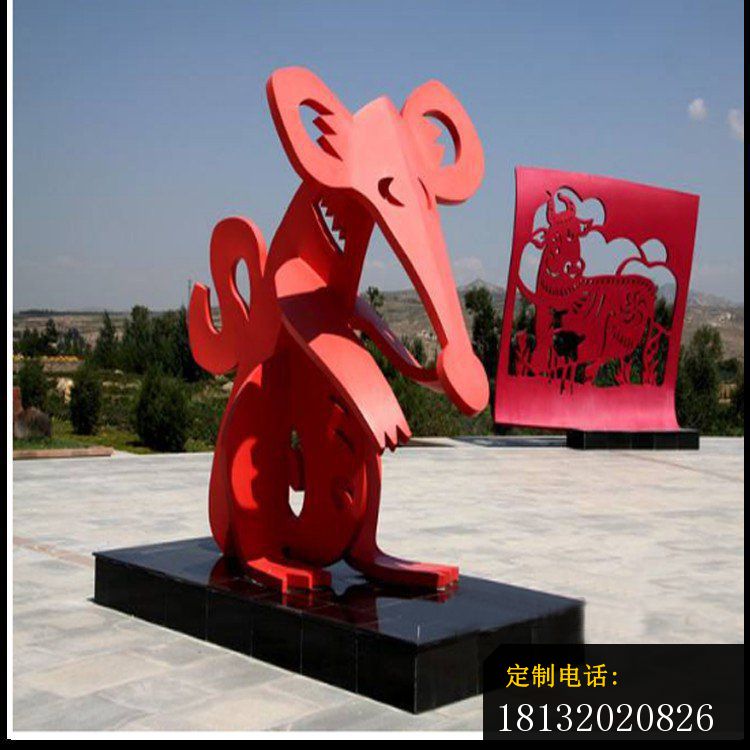 不锈钢剪纸12生肖动物雕塑 (2)_750*750