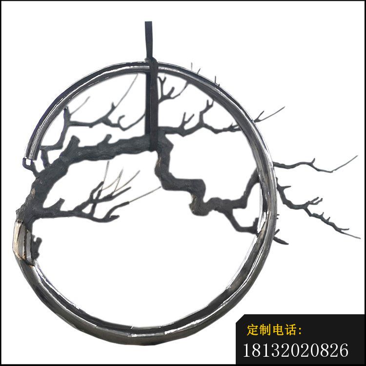 不锈钢树枝圆环雕塑_750*750