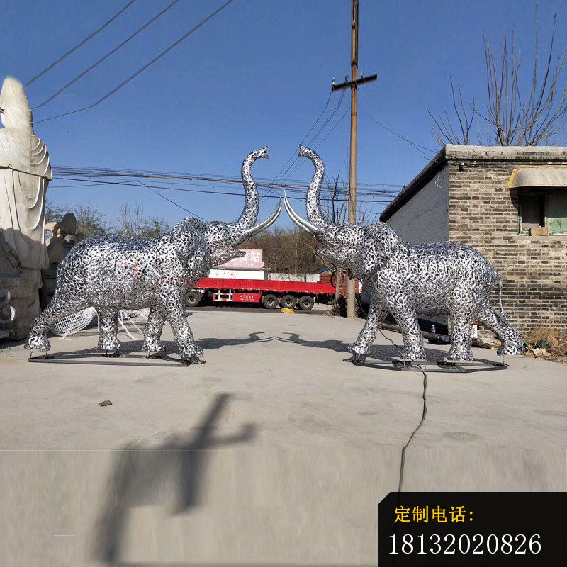 不锈钢镂空大象雕塑 (2)_800*800