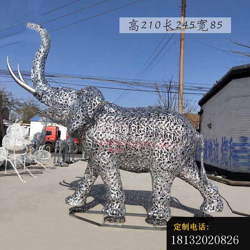 不锈钢镂空大象雕塑 (3)_800*800