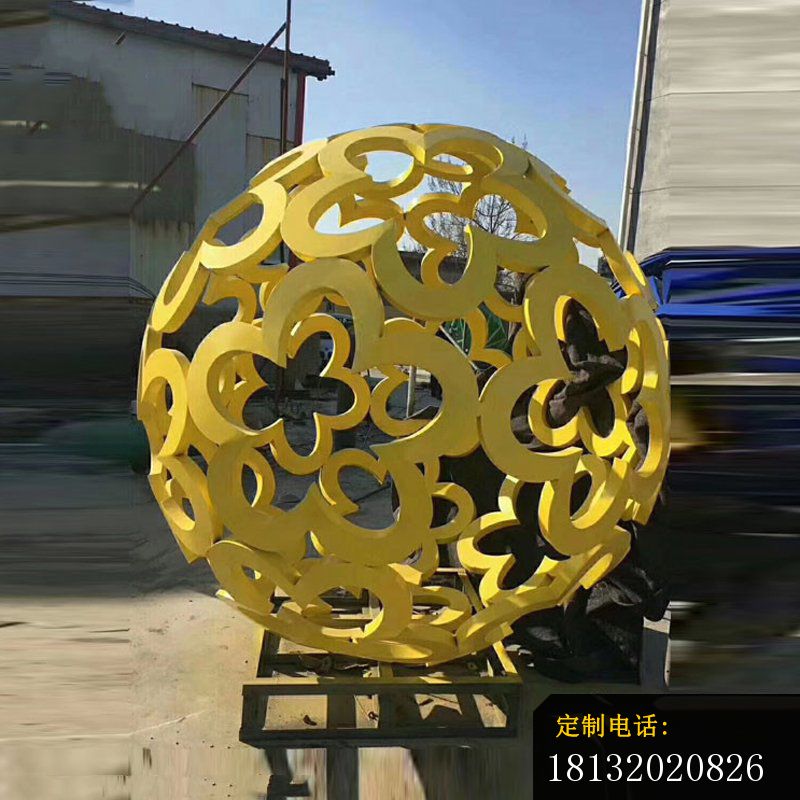 不锈钢梅兰竹菊图案镂空球雕塑 (1)_800*800