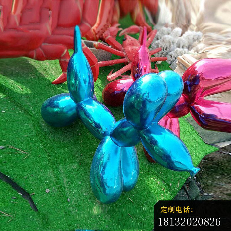 不锈钢喷镀工艺抽象气球狗雕塑 (3)_800*800