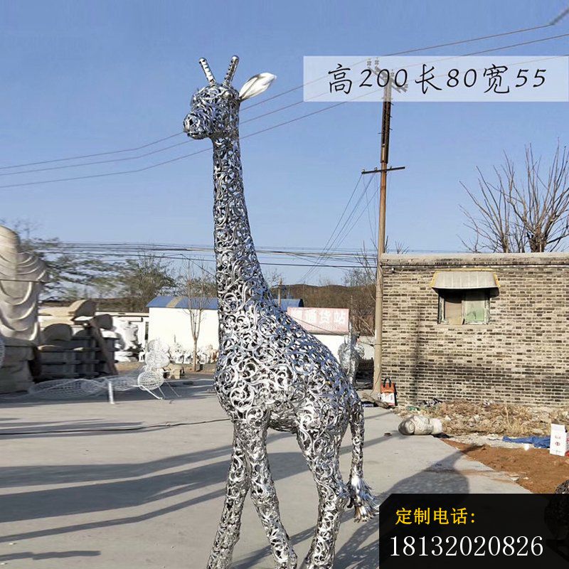 不锈钢小长颈鹿雕塑_800*800