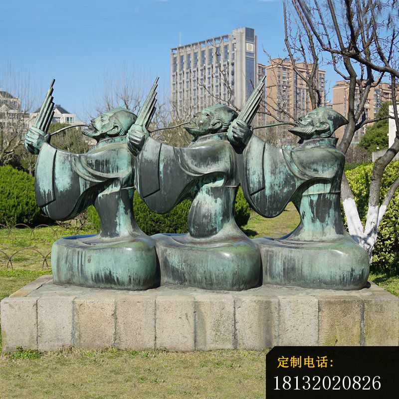 成语故事青铜滥竽充数雕塑 (3)_800*800