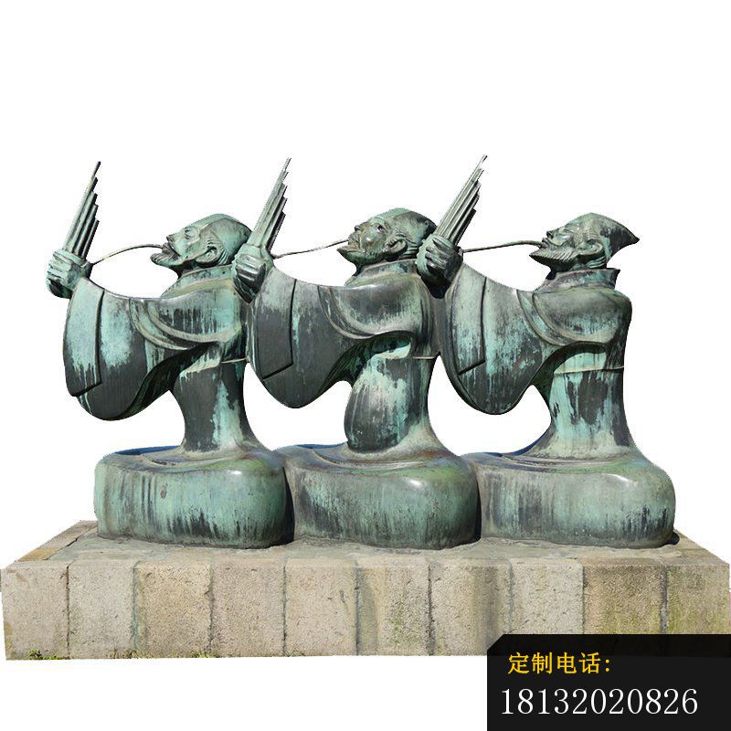 成语故事青铜滥竽充数雕塑_800*800
