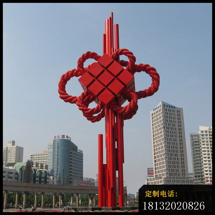 城市不锈钢大型中国结雕塑_751*751