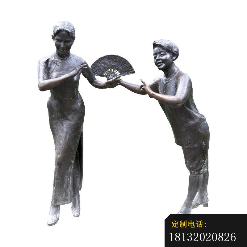 唱戏的现代人物铜雕_800*800