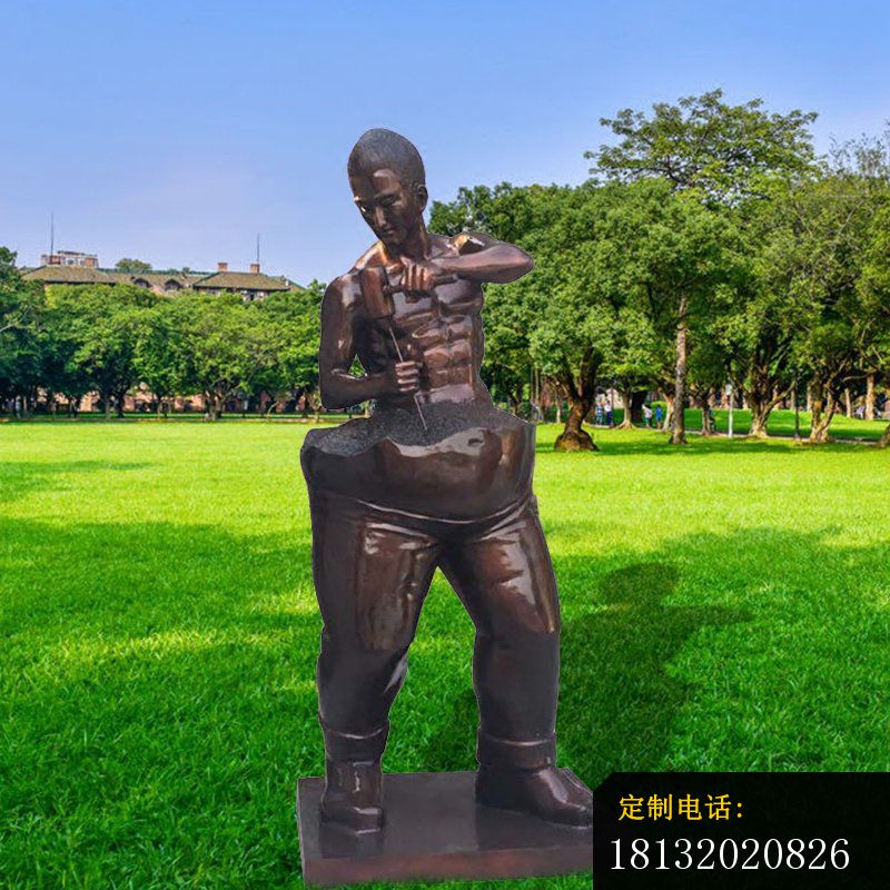 健身房雕刻人物铜雕_800*800