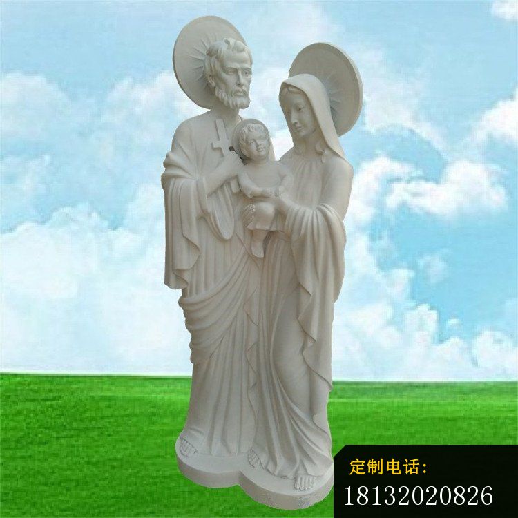 汉白玉圣父圣母圣子石雕 (1)_750*750