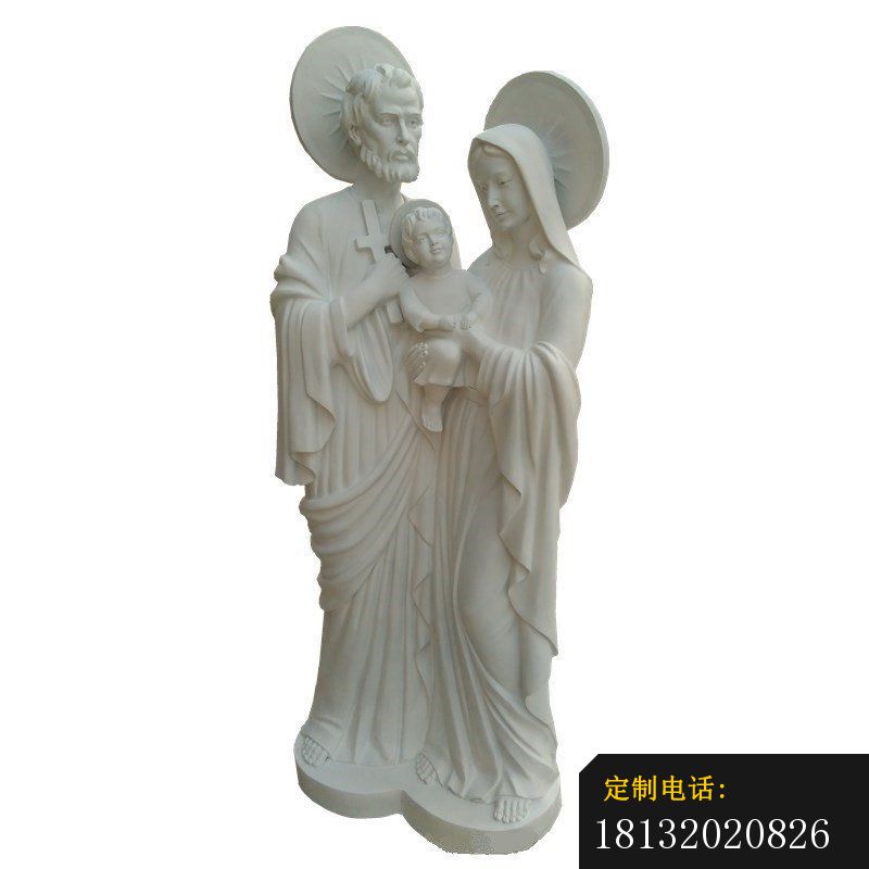 汉白玉圣父圣母圣子石雕 (2)_800*800