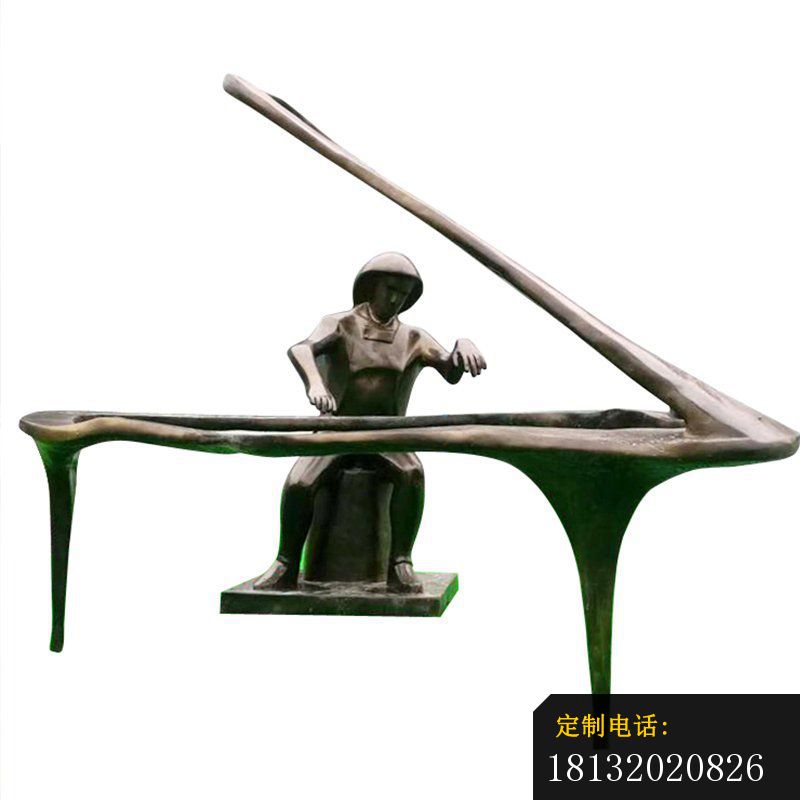 广场铜雕抽象弹钢琴人物 (2)_800*800