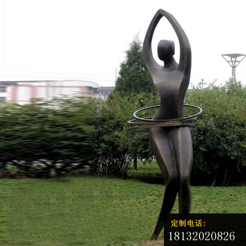 抽象呼啦圈女孩铜雕_800*800