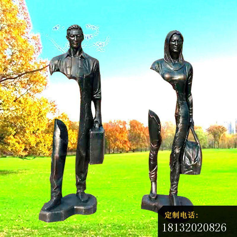 抽象提行李的人物铜雕_800*800