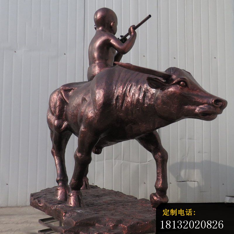 吹笛子的牧童牛铜雕 (1)_800*800